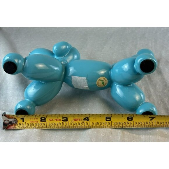 Ceramic Balloon Dog Blue Blue Retro Pop Art Figurine Jeff Koons Style Decor - Picture 8 of 8